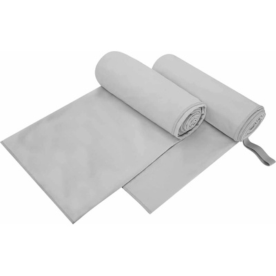 vidaXL Спортни кърпи 2 pcs Сив 200 x 100 cm Полиестер и полиамид (42011471)