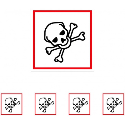 Walteco Symbol GHS 06 – TOXICKÉ 100x100mm, samolepka Množství: 5 ks , 20137BP1