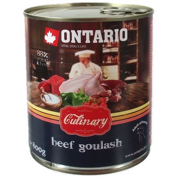 ONTARIO culinary beef goulash - деликатесна консерва за куче с говеждо, гулаш 800 гр, Чехия 214-22054