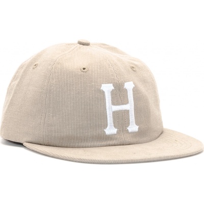 HUF Classic H 6Panel Beford Cord Khaki Strapback hnědá bílá hnědá