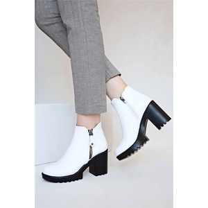 Moda Trend Дамски боти - Бели #312268 (312268_Бяло)