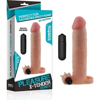 Image 1 of Вибриращ пенис удължител, реалистично мек, 20см. - Penis Sleeve 5 Brown (LVTOY00058)