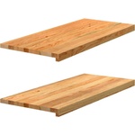vidaXL Прозоречни первази, 2 бр, светлокафяви, 90x40x2 см, дъб масив (4009159)
