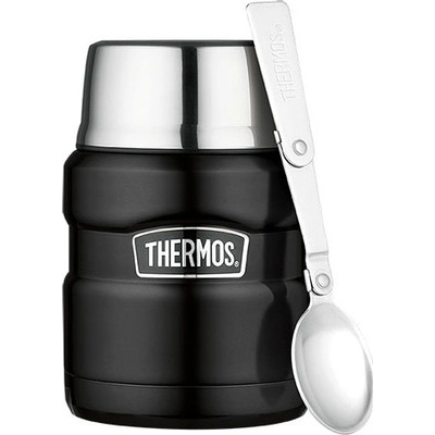 Thermos King Food termoska na jídlo se lžící 470 ml matně černá