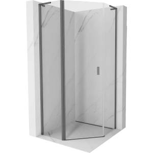 Mexen Mist L петоъгълна душ кабина 90 x 90 см, прозрачна, четкано оръжие сиво (8A8L-090-090-66-00)