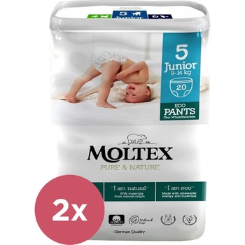 MOLTEX 2x Pure&Nature 5 Junior 9-14 kg 20 ks