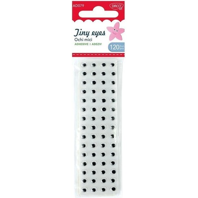 DACOart Samolepicí černobílá očka - 6 mm - 120 ks