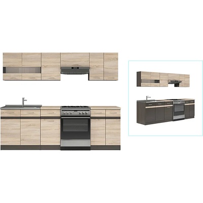 Black Red White Кухня Junona Line - 240 см