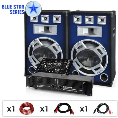 Electronic-Star DJ PA комплект Blue Star Series „Beatmix, 1600 W (BS-Bassmix) (BS-Bassmix)
