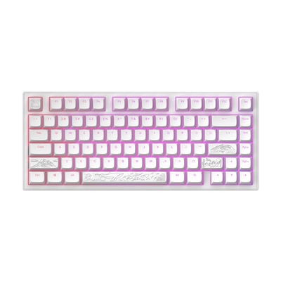 Клавиатура Dark Project ALU81A Terra Nostra, механична, G3MS Moonstone суичове, гейминг, RGB подсветка, бяла, USB (DPKB_NOSTRA_81_ANSI_WHITE)