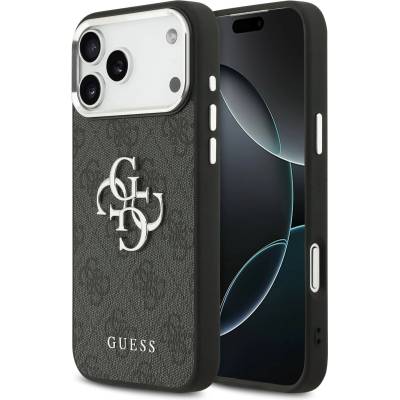 GUESS PU 4G Metal Logo Задна крышка за iPhone 17 Pro Max Silver Black Guess | Cheren | МЪЖЕ | UNI