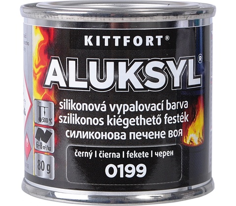 Kittfort Aluksyl Vypalovací silikonová žáruvzdorná barva 0199 černá, 80 g