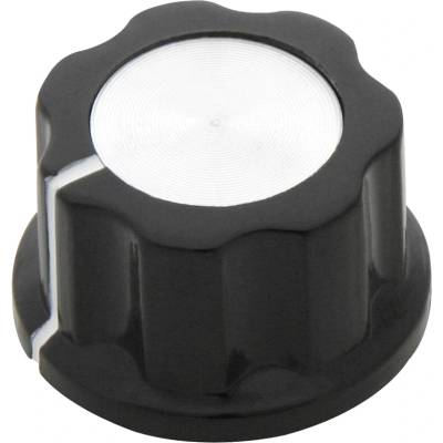 Krytka na potenciometre čierna 24mm, biely ukazovateľ