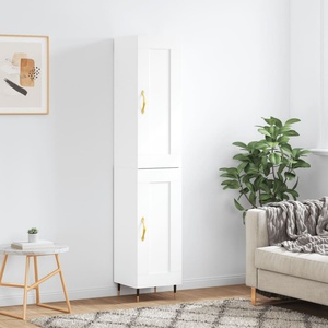 vidaXL Висок шкаф, бял, 34, 5x34x180 см, инженерно дърво (3200433)
