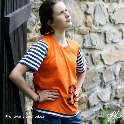 Tričko s námořnickým rukávem oranžové