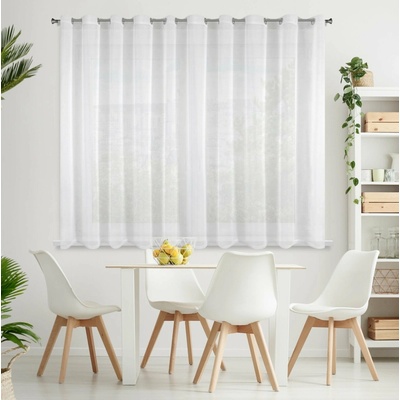 EUROFIRANY ZÁCLONA NA KROUŽCÍCH LUCY 400X150 CM BÍLÁ
