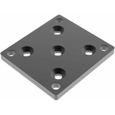 Hliníková kotviaca platňa pre profil/stĺpik 80x80 Antracit R7016