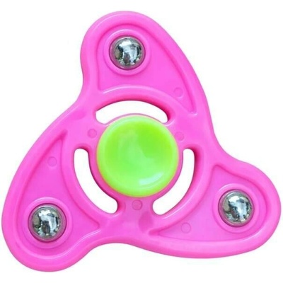 Fidget Spinner trojramenný antistresový spinner s kovovými závažími růžovo zelený