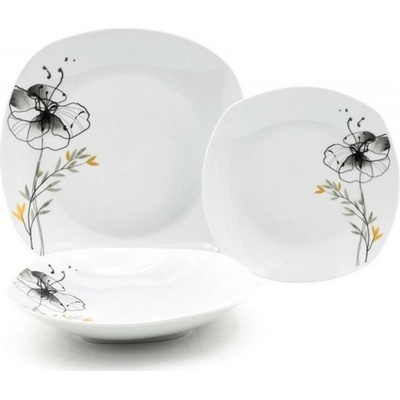Tanier sada 18-dielna ČIERNY MAK, extra white