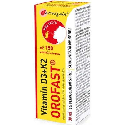 OROFAST Vitamín D3+K2 sublinguální sprej 30 ml