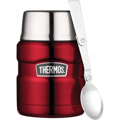 Thermos Termoska na jídlo se skládácí lžící a šálkem 470 ml Malinová