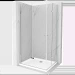 Mexen Lima Duo сгъваема душ кабина 90 x 80 см, прозрачна, хром + корито Flat (856-090-080-01-02-4010)