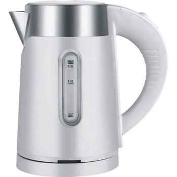Elite Електрическа кана Elite ЕК-7109W, 800W, 0, 8 литра, инокс с покритие бял винил (ЕК-7109W)