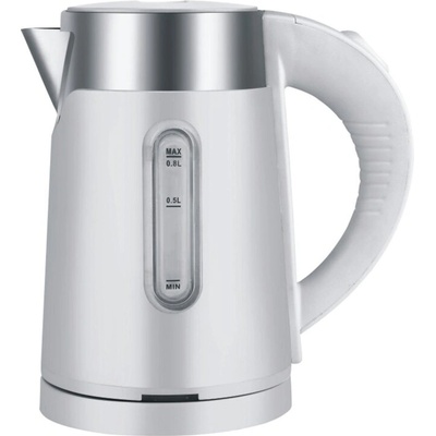 Elite Електрическа кана Elite ЕК-7109W, 800W, 0, 8 литра, инокс с покритие бял винил (ЕК-7109W)