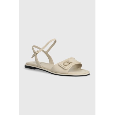 Calvin Klein Кожени сандали Calvin Klein FLAT SANDAL RELOCK LTH в бежово HW0HW01942 (HW0HW01942)