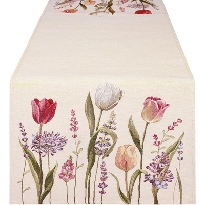 Nuvole di Stoffa Behúň žakár Tulipány 35 x 100 cm