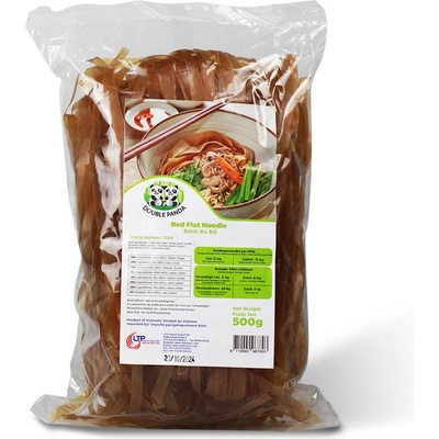 Double Panda Ryžové široké rezance červené 0,5 kg