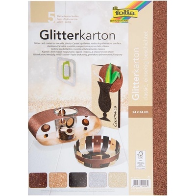Glitter karton - sada Classic Folia - Bringmann PAP851499