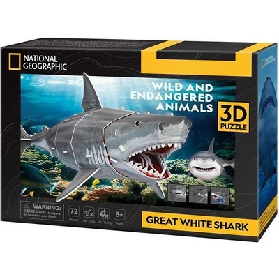 CubicFun Пъзел 3D National Geographic Голяма бяла акула 72ч (1010177F)