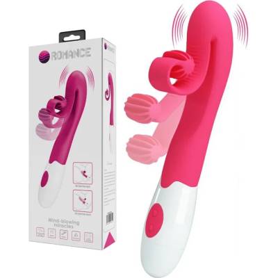 Вибратор с навиващ се клитор стимулатор, 20см. - Rolling Vibrator (D-240550)