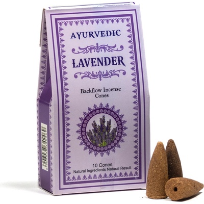 Ayurvedic Lavender backflow indické vonné františky tekoucí dým 10 ks – Sleviste.cz