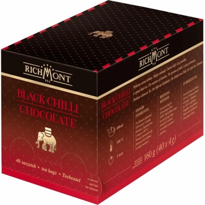 Richmont Černý čaj Black Chilli s čokoládou 40 x 4 g