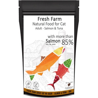 Fresh Farm No Grain Adult Cat Losos a tuniak 6 kg