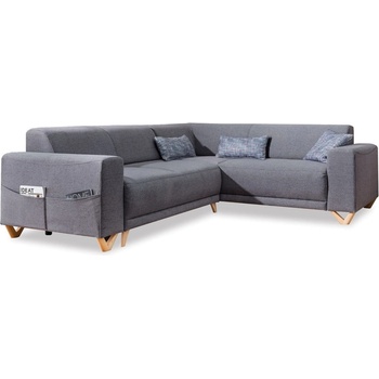 Miuform Сив разтегателен/с място за съхранение ъглов диван (десен ъгъл/L форма) Classy Sophie - Miuform (BE374LIN18)