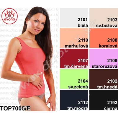 EVONA Dámske tielko Top7005/E 2101-biela