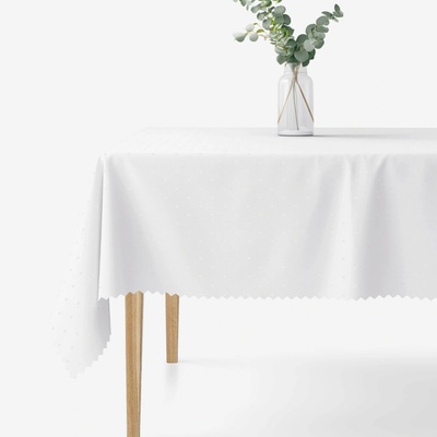 Goldea sviatočný hranatý teflónový obrus biely s lesklými obdĺžnikmi 120x120cm