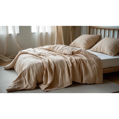 Textilomanie Mušelínové obliečky MOELLIN cappuccino 70x90 140x200