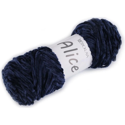 Pletací žinylková příze Alice 100 g Varianta: 12 modrá tmavá, Balení: 1 ks 57855/147357/266884