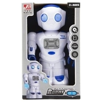 Teddies Robot jezdící plast 27cm EN mluvící na baterie se světlem se zvukem v krabici 18x28x11,5cm