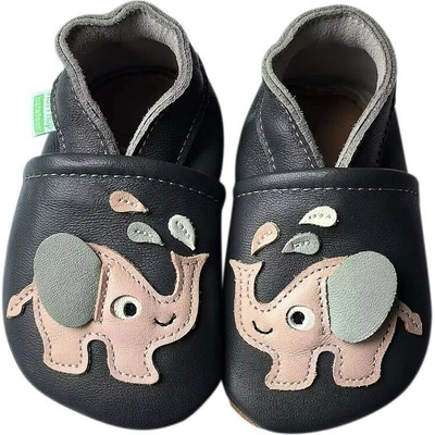 Hopi Hop kožené capáčky Barefoot Sloník šedo ružový
