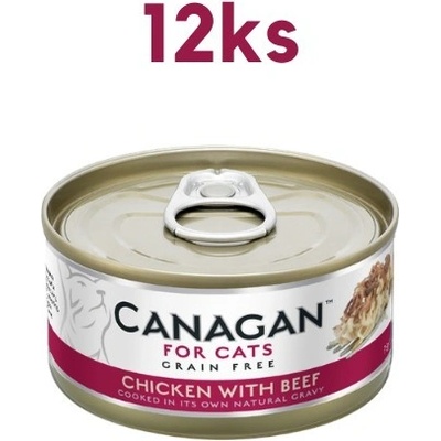 Canagan Cat Kuře s hovězím 12 x 75 g