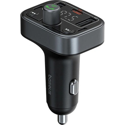 Baseus FM трансмитер Baseus S-09 Pro Series C10762200113, от 87.5 до 108.0MHz, Bluetooth, microSD слот, PD 18W, 2x USB-A, 1x USB-C, черен (C10762200113)