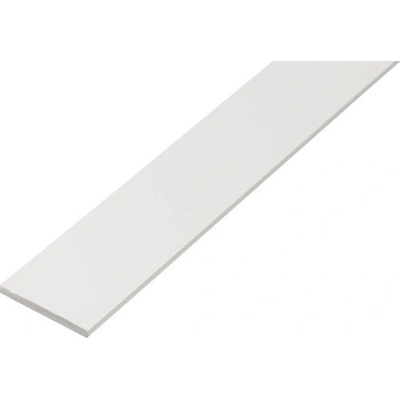Tyč plochá plast biela 25x2 mm 2,6 m