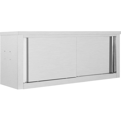 vidaXL Nástěnná kuchyňská skříň s posuvnými dveřmi 120x40x50 cm nerez – Zboží Mobilmania