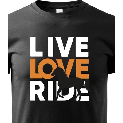 dětské tričko Live love ride černá