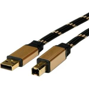 Roline Cable USB2.0 A-B, 1.8m, Gold, Roline 11.02. 8802 (11.02.8802)